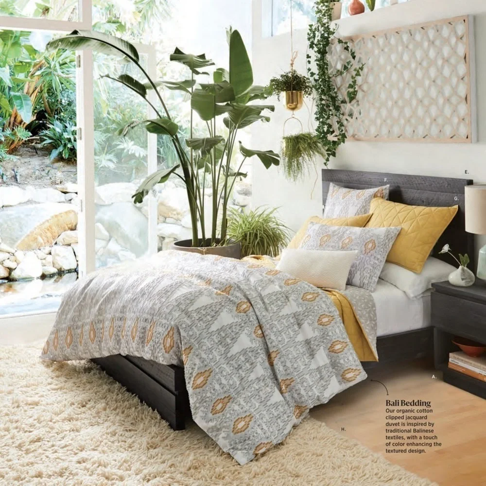 New West End Bali Gray and Yellow Ikat Set Of Two Pillow Cases